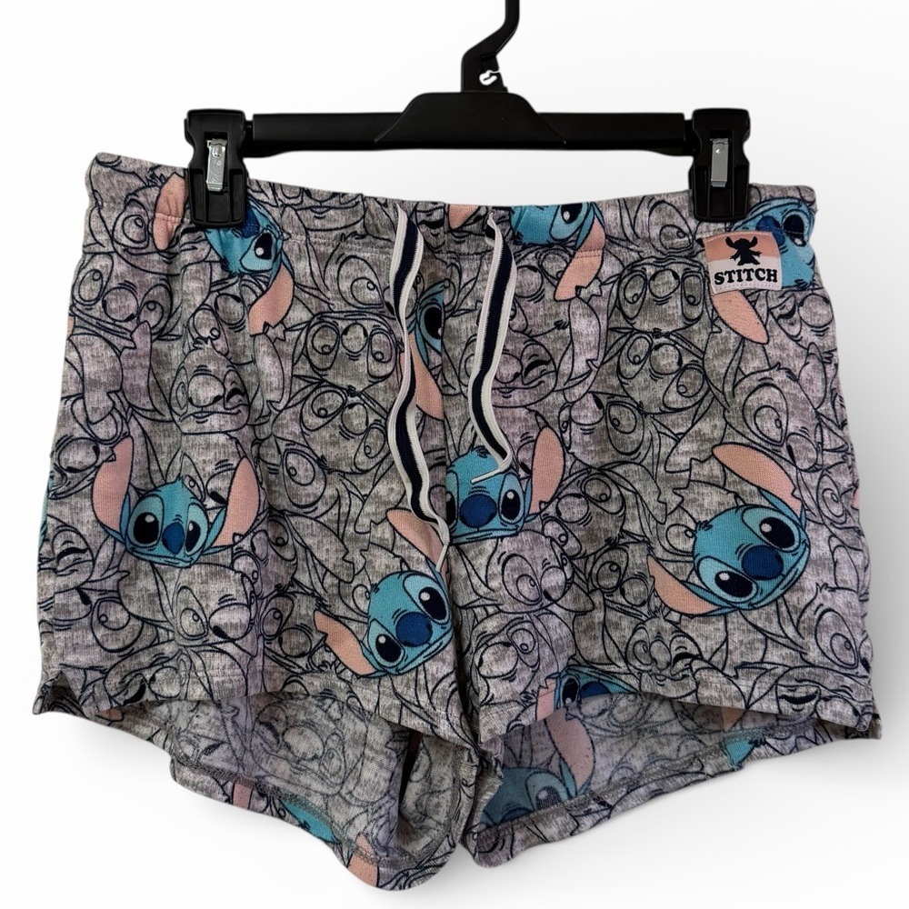 Disney Stitch Sleep Shorts Kids 4–6 Grey All Over Print Drawstring